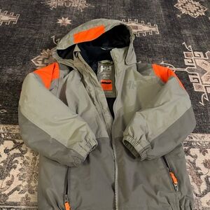 Helly Hansen Kids Gray Jacket with Orange Accents